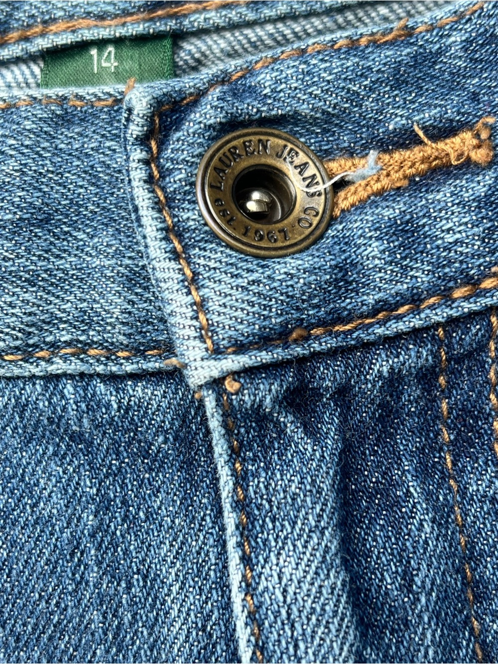 Lauren Jeans Co. Ralph Lauren LRL Womens Size14 Blue Classic Straight Stretch - Picture 4 of 15